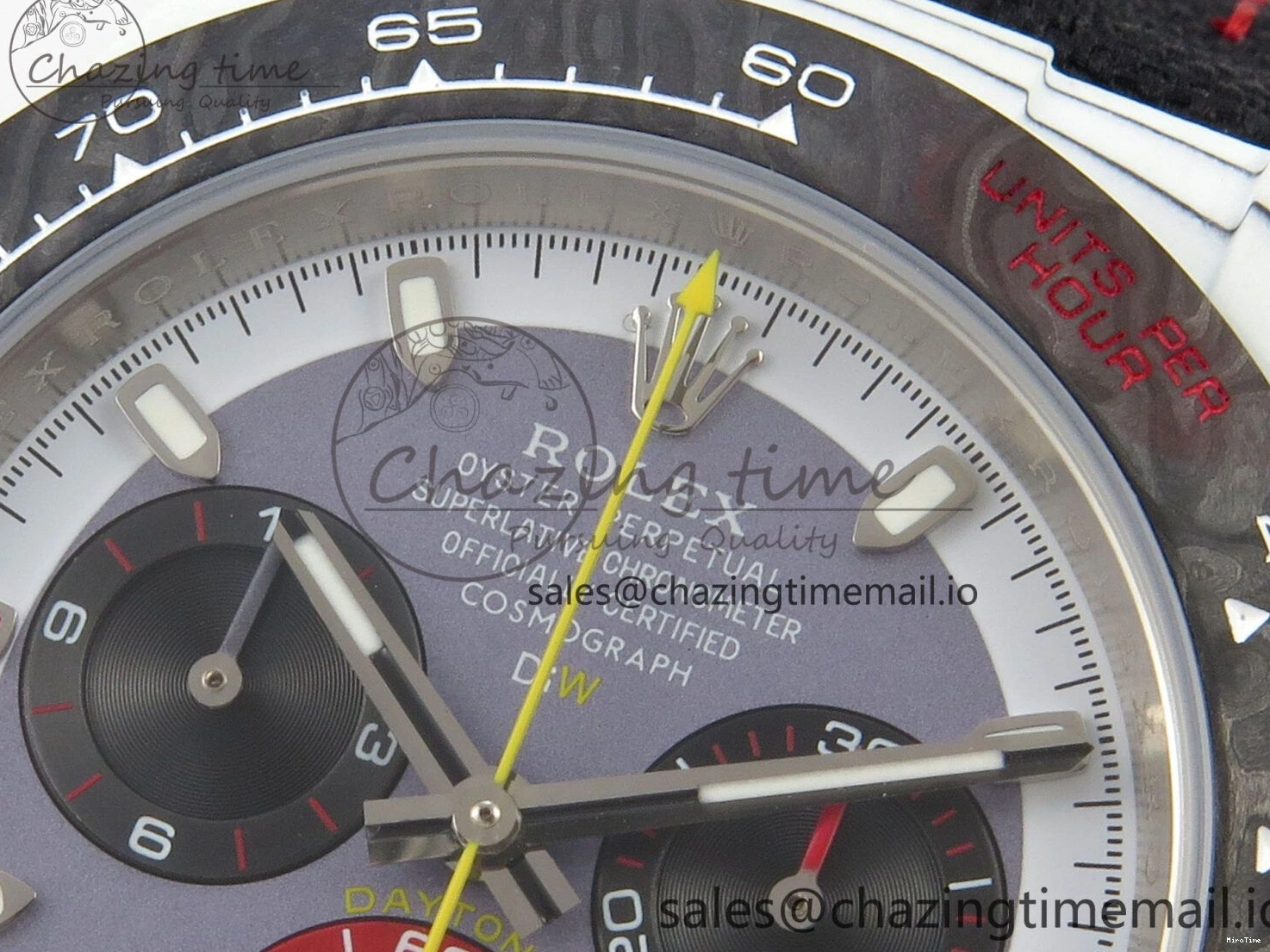 MiroTime 0227 Daytona DIW Carbon Case and Bezel DIWF Edition Grey White Dial on Black Nylon Strap A AllSeason 72